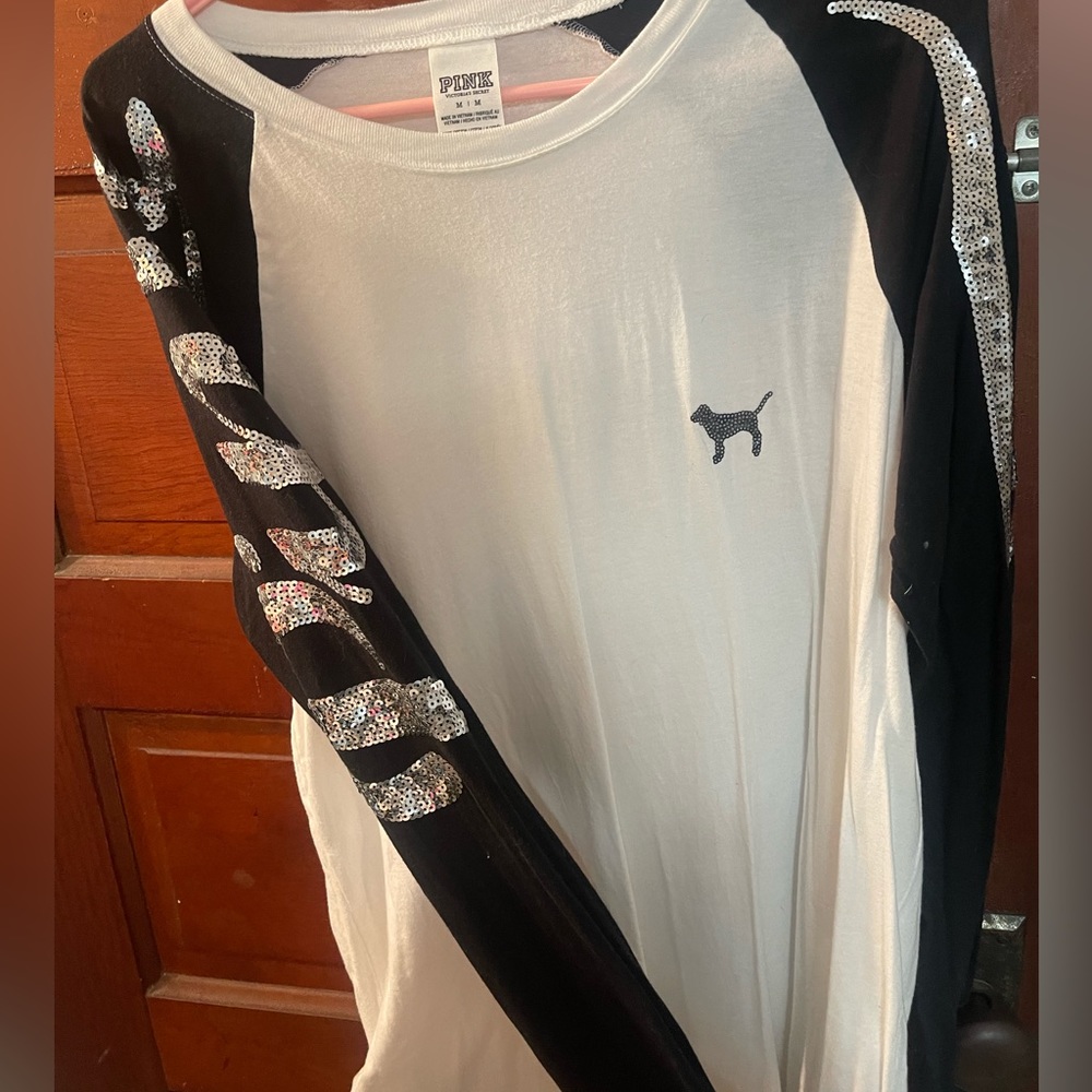 Sequin VS pink long sleeve shirt